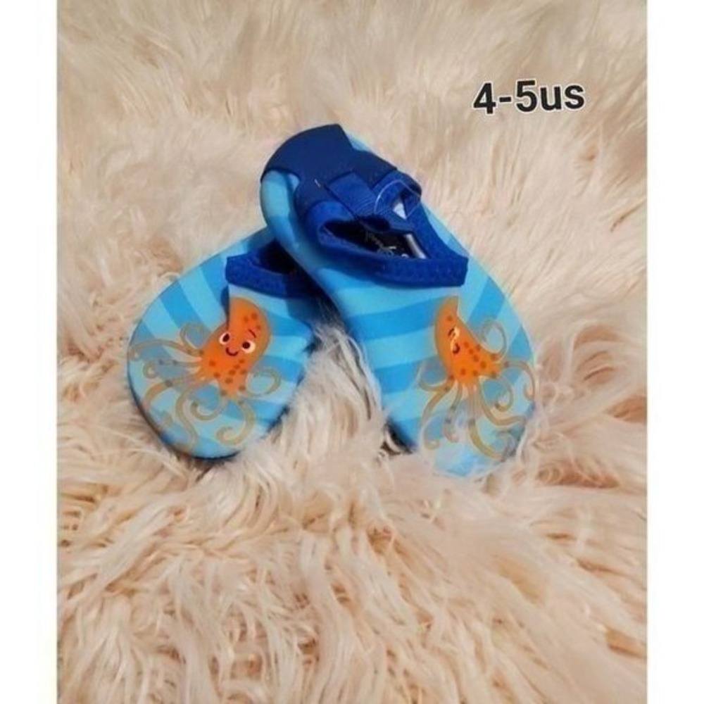 Kids Water‎ Shoes Octopus Blue Stripe Size 4-5US Aqua Socks Beach Pool